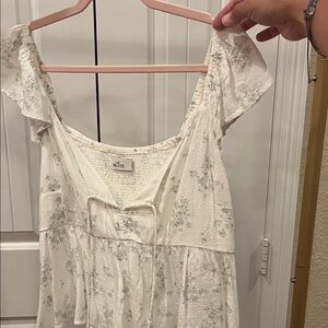 Hollister Cream Floral Square-Neck Babydoll Crop Top